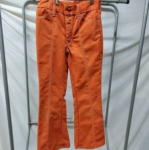 Vtg Mann 1970s Child Orange Denim Pants
